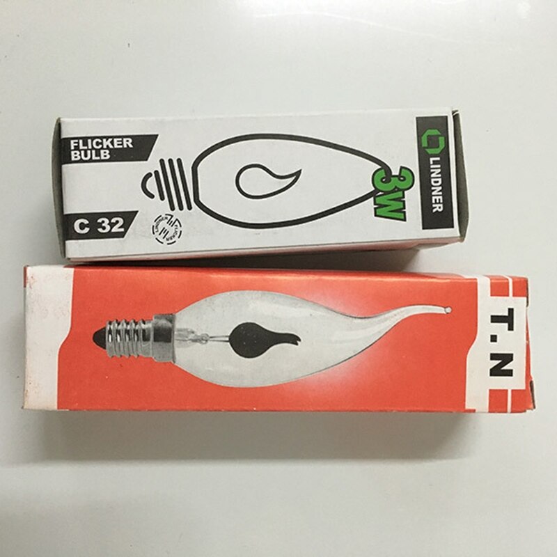YAM E14 3W Edison Filament Candle Flicker Light Bulb Fire Flame Tail/Tipped Retro Decor Lamp Low Power Consumption