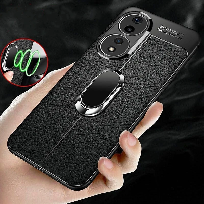 Magnetic Case For Honor 90 Holder Ring Phone Cover For Honor 90 Lite 70 50 Luxury TPU Soft Silicone Protection Shockproof Bumper