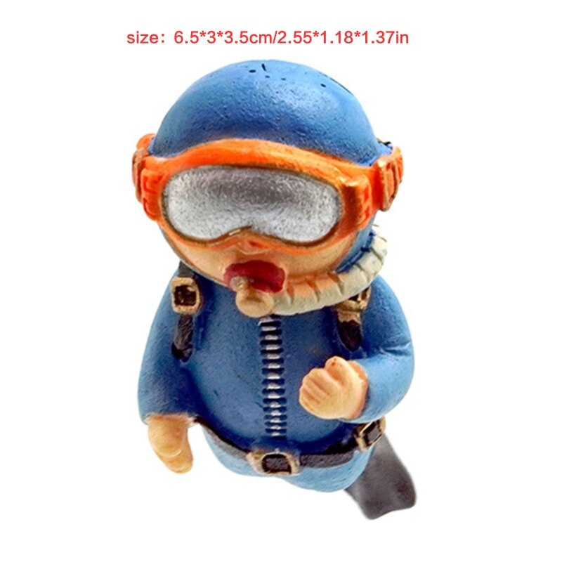 A9LB Aquarium Resin Ornaments Floating Diver Decorations Betta Fish Tank Accessories Landscape Decor 2.55x1.18x1.37 Inches