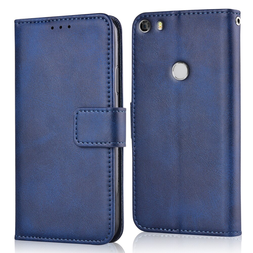 For On Alcatel Idol 5 6058D Cover Vintage Leatehr Wallet Case For Alcatel Idol 5 6058D Coque Phone Bag Kickstand Fitted Case: niu-Dark Blue