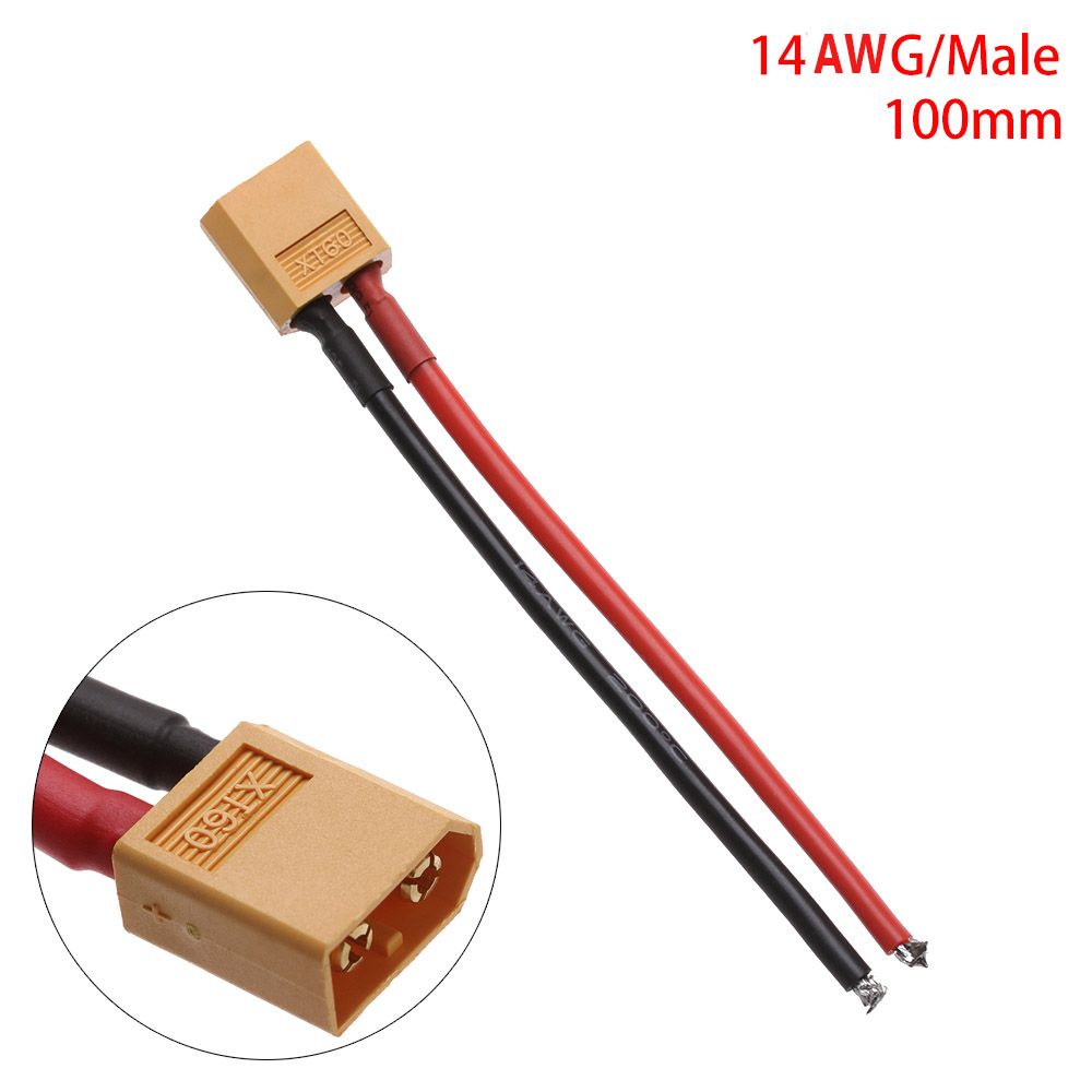 XT60 Connector Female / male 10CM/15CM XT60 Battery Male Female Connector Plug with Silicon 12 AWG/14 AWG Wire: PURPLE
