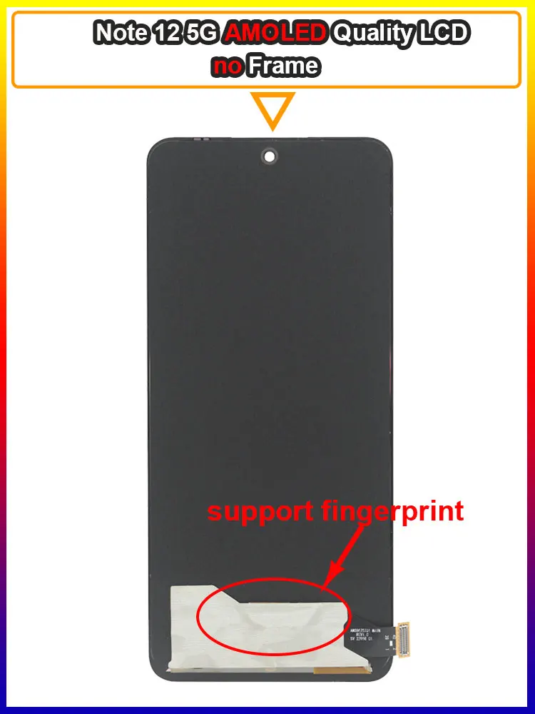 Pantalla LCD AMOLED de 6,67 pulgadas para Xiaomi Redmi Note 12 5G 22111317G pantalla táctil LCD para Redmi Note 12 5G 22111317I LCD con marco: NAVY