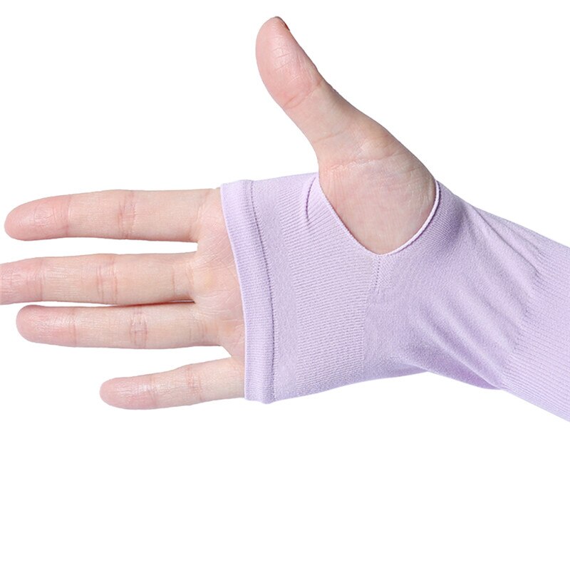 1Pair Sun Hand Protection Long Gloves Women Sunscreen Anti-UV Arm Warmer Half Finger Cotton Long Fingerless Gloves Cuff