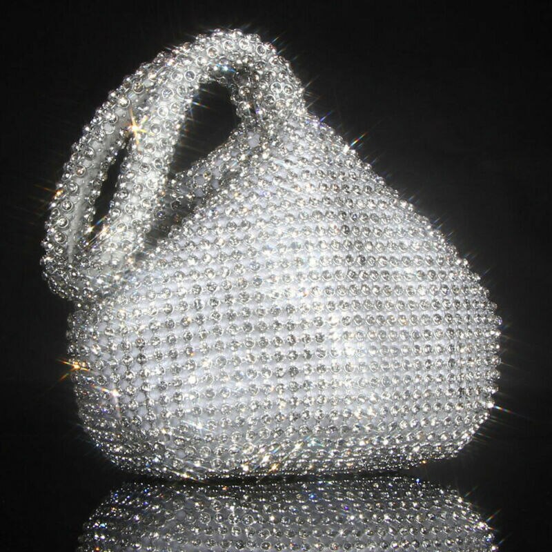 Shining Rhinestone Handbag Women Wedding Party Prom Clutch Bag Evening Bag