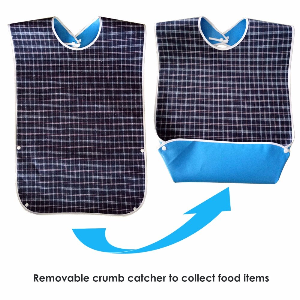 3 stks/set Waterdichte Plaid Kruimelvanger Volwassen Bib Schort Herbruikbare Kleding Protector Voorkomen Olie Sap Spill Oudere Handicap Dragen