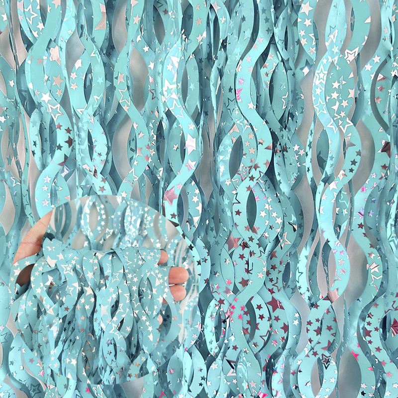 Cortinas con flecos de lámina de oropel brillante, telón de fondo con flecos de lámina de Metal azul y morado, cortinas de pared para Baby Shower, telón de fondo de de sirena: M / Naranja