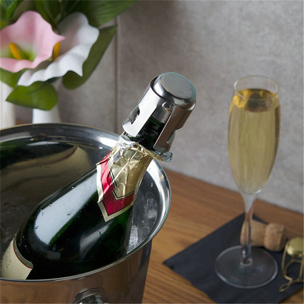 1pc vinflaskor hällpropp bärbara rostfria spärrar champagne mousserande sealer bar vinplugg sprit sprit flow vin