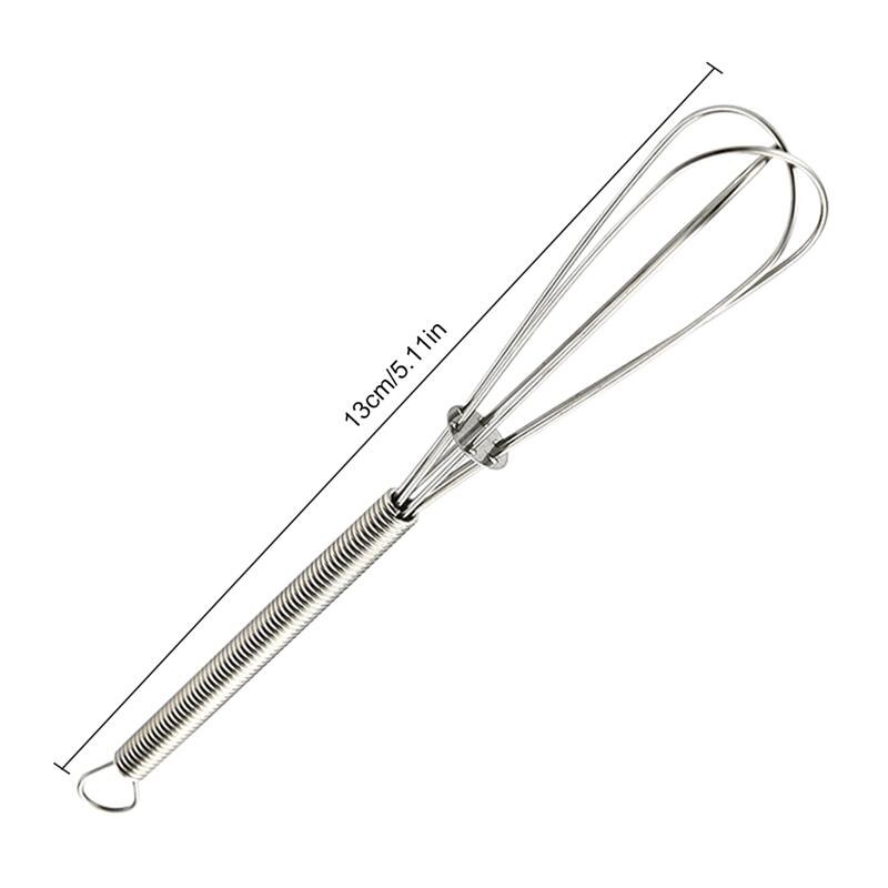 Cocina, batidor de hierro Manual de fácil agarre globo batidor para huevos Mini Acero inoxidable batidor de huevo pequeño mezclador herramientas de la cocina: 13CM