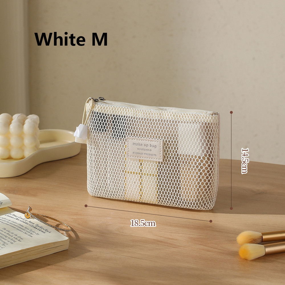 Mesh Clear Makeup Storage Small Bag Pillow Lipsticks Cosmetic Washbag Pouch Large Capacity Mini Women Organizer Bag Clutch Bag: black