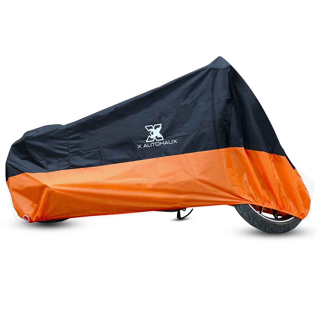 X AUTOHAUX-cubierta Universal para Moto, Protector UV para Moto, a prueba de agua a prueba de polvo, para todas las estaciones, L, XL, 2XL, 3XL, 190T: 3XL-295x110x140cm / Black Orange