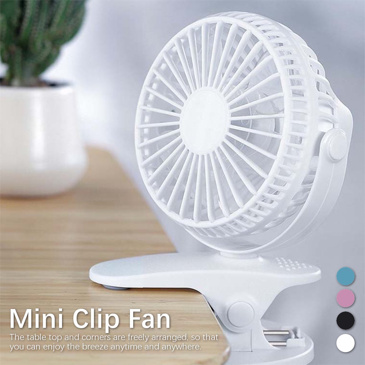 Usb Mini Clip-On Ventilator 360 Rotatie Draagbare Reizen Desktop Fans Verstelbare Snelheid Kleine Airconditioning Ventilator Luchtkoeler ventilator