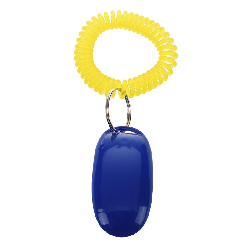 pet dog puppy training clicker with wrist strappy (blue)