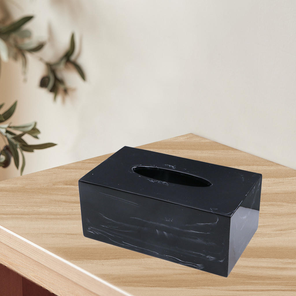 Tissue Box Cover Storage Portable Decoration Stylish Paper Stand Napkin Box for Kitchen Living Room Bedside Tables Tops Hotel: Black