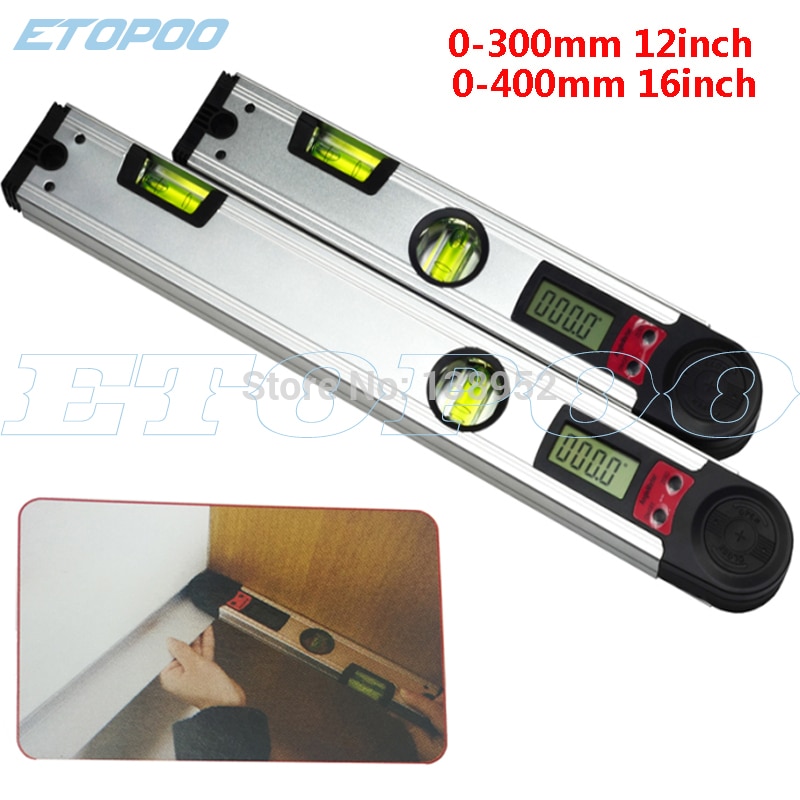 400mm/16'' 0-225 degree Digital Angle Level Gauge Meter 300mm 12inch Electronic Protractor Level Measuring Tools