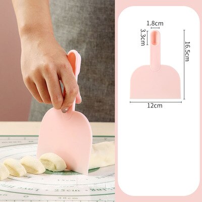 Plastic Dough Cutter Scraper with Scoop Handle, Food-safe Multipurpose Food Scrappers for Bread Dough Cake Fondant, 3 Colors: Pink