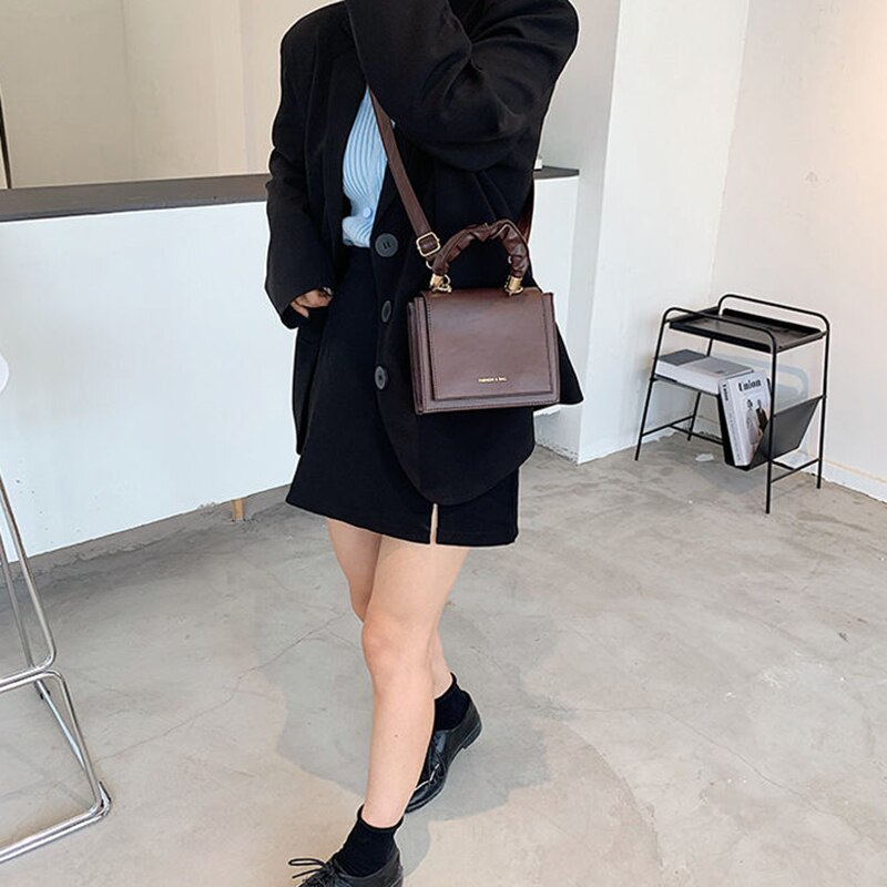 Lhxcy Clamshell Pu Lederen Crossbody Tassen Hoge Capaciteit Keten Rits Gesp Schoudertassen Mode Zachte Tas
