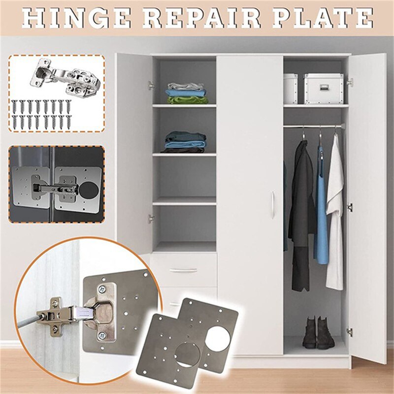 Scharnier Reparatie Plaat Voor Kast Scharnieren Meubels Lade Venster Roestvrij Stalen Plaat Reparatie Accessoire Meubelbeslag