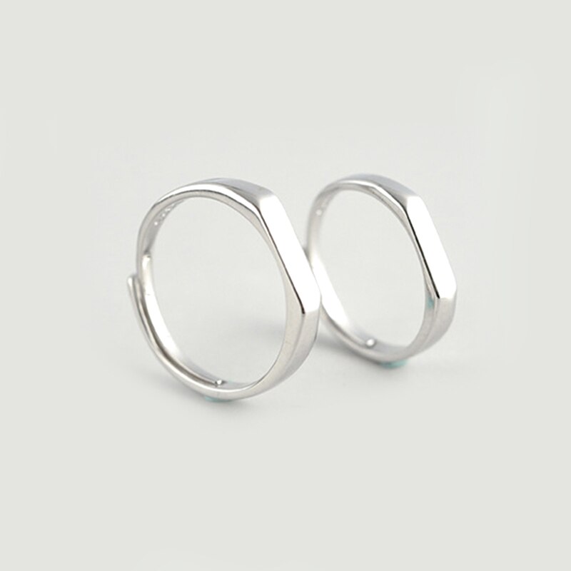 925 Sterling Silver Lover Anelli Classic Semplice Anello di Apertura per Le Donne e Gli Uomini Coppie Monili di Cerimonia Nuziale FAI DA TE Incidere