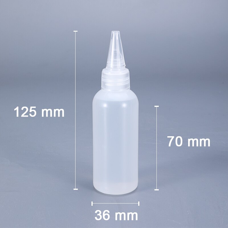 Bottiglia di plastica vuota per applicatore con punta trasparente bottiglia di plastica con tappo a punta per artigianato colla artistica bottiglia riutilizzabile in HDPE: 60ML