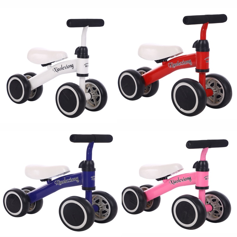 Baby mini cykel børnecykel med 4 hjul balance pedal legetøj firehjulet cykel i 1-3 år børn til læring gå scooter