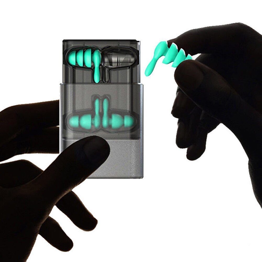 2Pairs Soft Silicone Ear Plugs Sound Insulation Ear Plugs Sleeping Study Noise Reduction Earplugs Ear Protector with storage Box