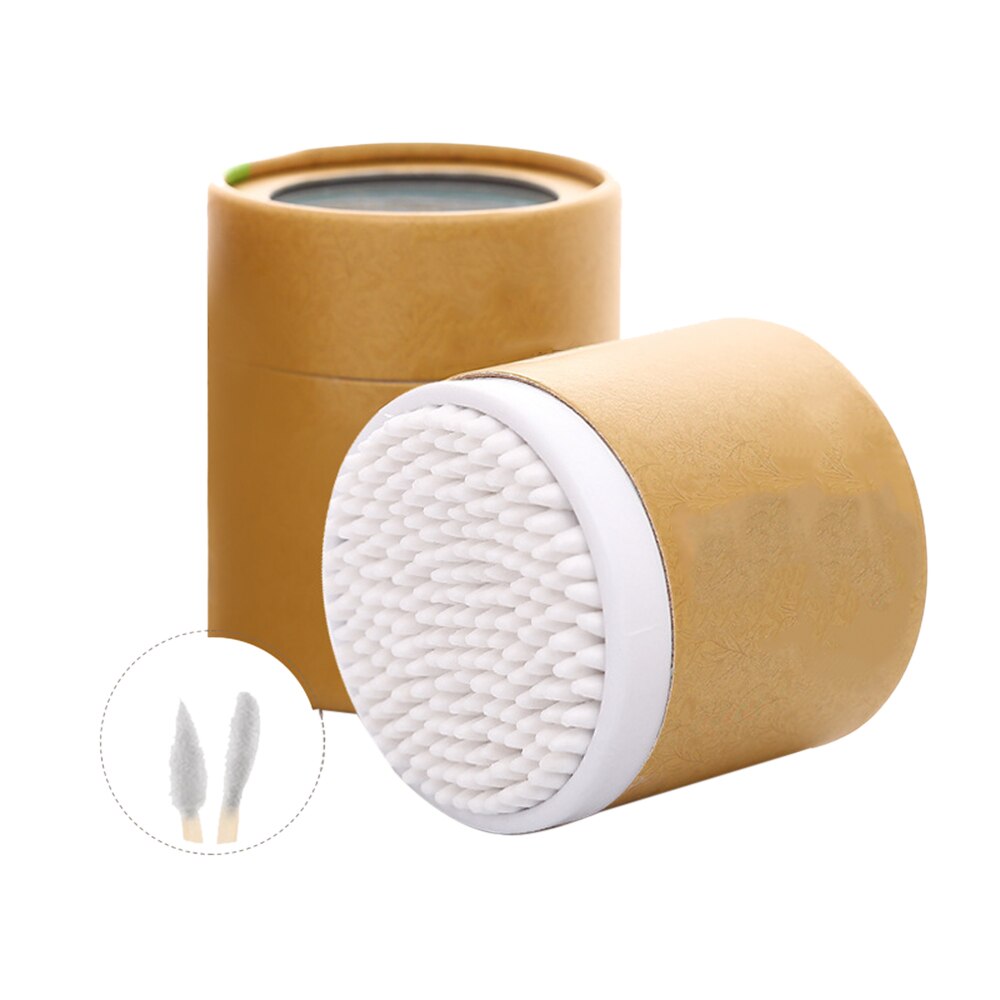 200Pcs Swab Cotton Swabs Sticks Black Bamboo Soft Clean Ears Tools Double-headed with Swab case