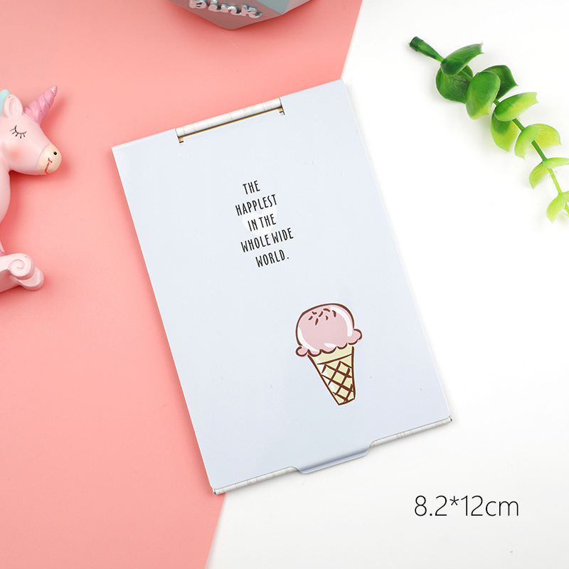 Mini- Cartoon Ultra-thin Makeup Mirror Vanity Cosmetic 4 Sizes Make Up Pocket Silver Rectangle Foldable Compact Folding Mirrors: 12