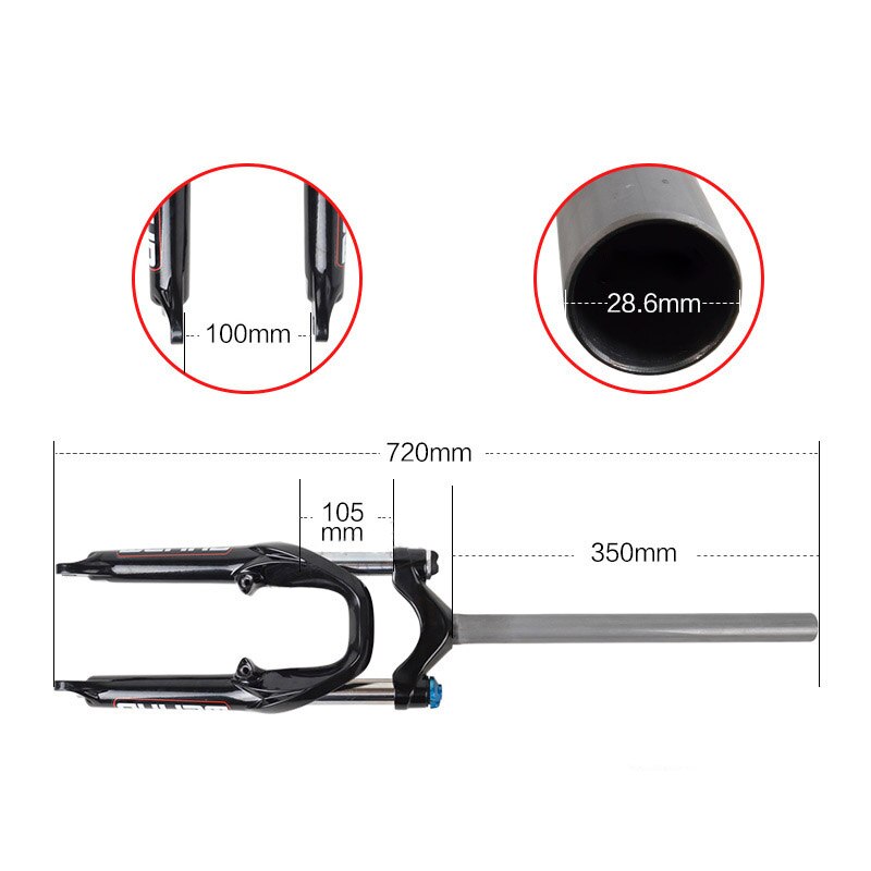 Extension tube 20 inch mountain folding bike MTB bicycle suspension lock front fork hydraulic shock absorber E-bike fork modify