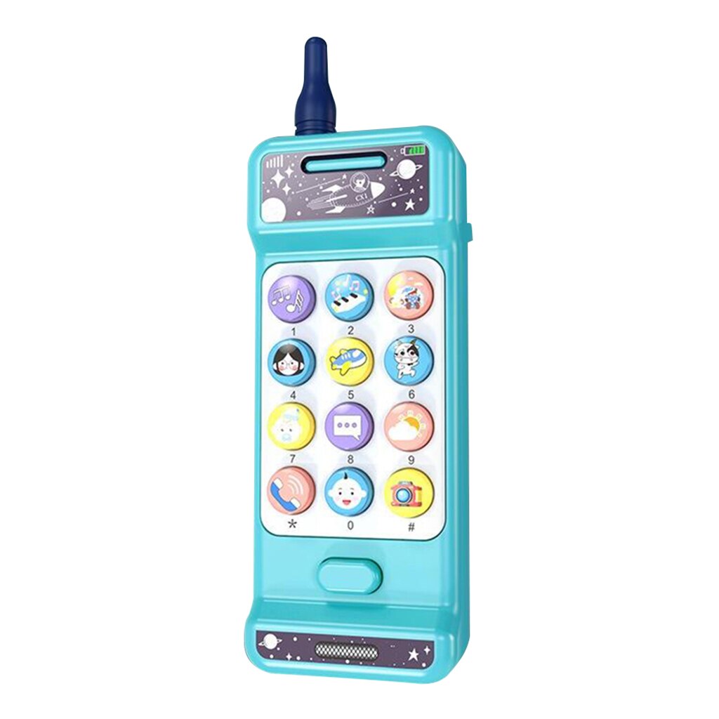 Mobile Phone Toys Children Toddle Baby Kids Play Cell Phone Music Learning: Blue1