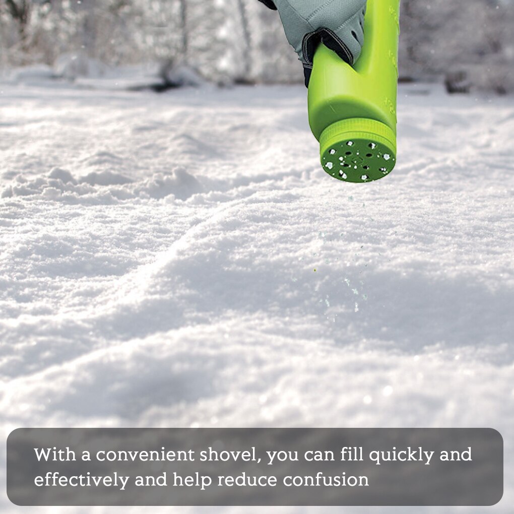 Handheld Spreader Plastic Adjustable Salt Bottle Sprayer for Seed Snow Ice Melt Earth Food with Spoon