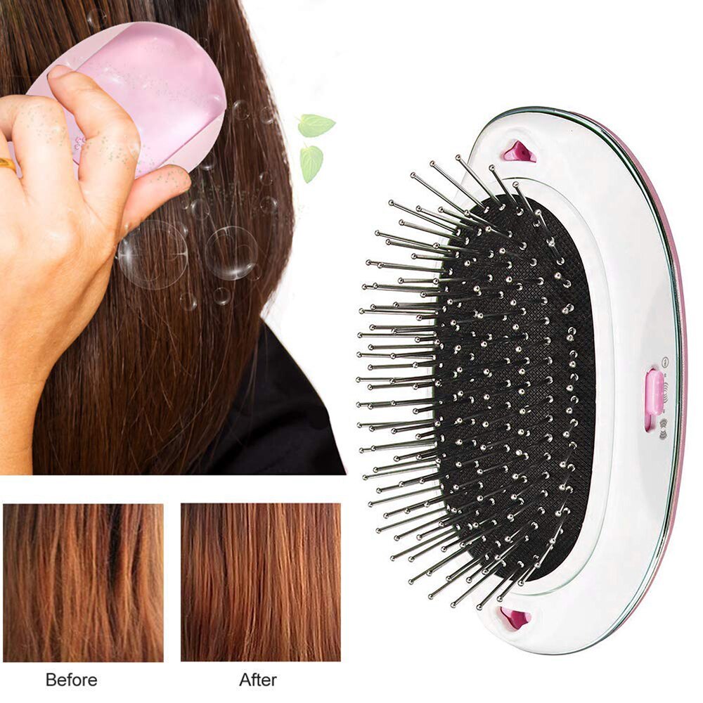 Brosse à cheveux électrique ionique Anti frisottis, Portable, magique, Ion négatif, peigne pour Massage, antistatique