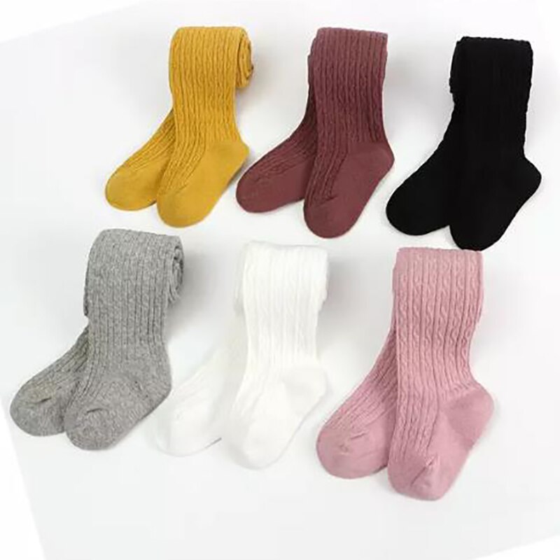 Baby Herbst Winter Strumpfhosen Heißer Baby Kleinkind Art Mädchen Rippen Strümpfe Baumwolle Warme Strumpfhosen Solide Süssigkeit Farbe Engen 0-6Jahre