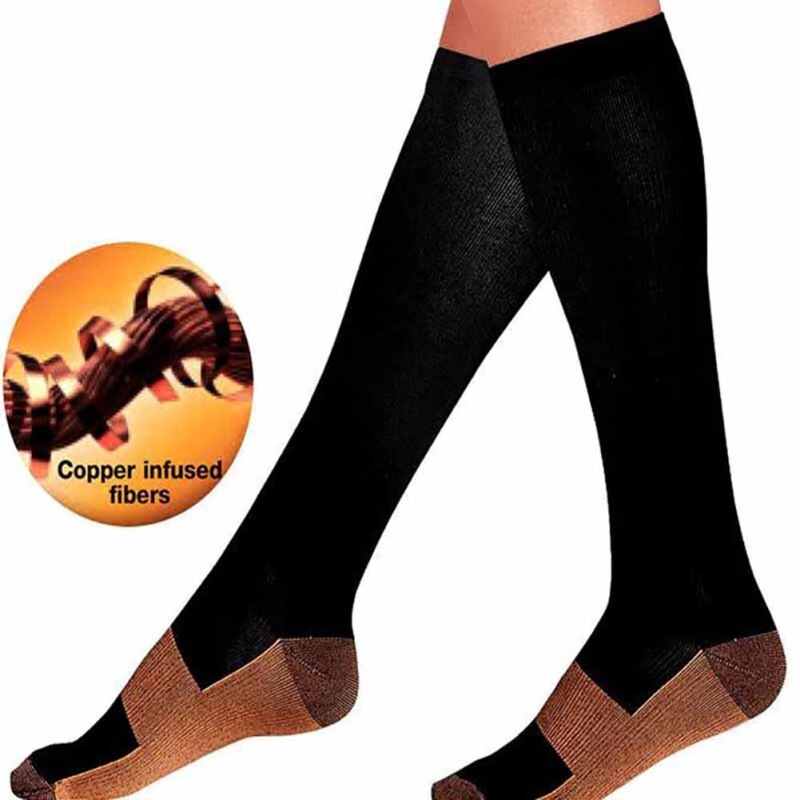 Sport anti-trætheds kompressionsstrømper unisex 1 par fod anti træthed blød smertelindring mirakel magiske sokker støtte knæhøj sok