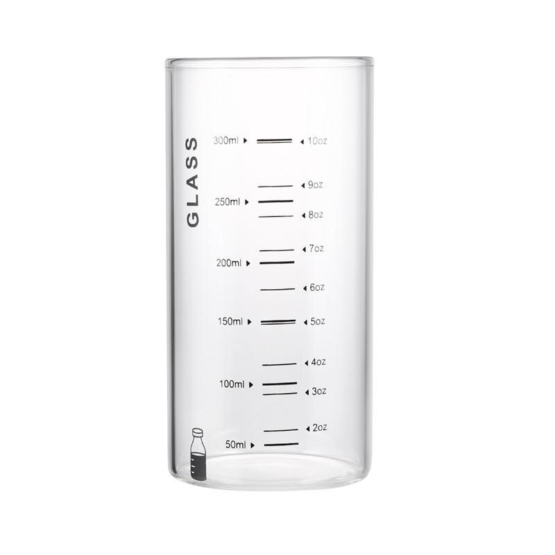 Taza medidora de agua de vidrio Simple de 301-400ML, botella portátil de vidrio para jugo, taza de leche con escala: 3