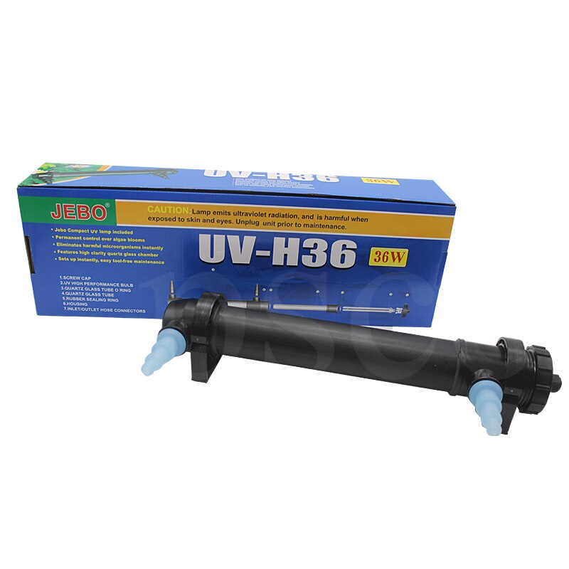 Jebo UV Sterilizer Light Lamp Fish Tank Ultraviolet Water Filter Pond Water Cleaner For Aquarium Pond 220~240V 5W~36W JEBO