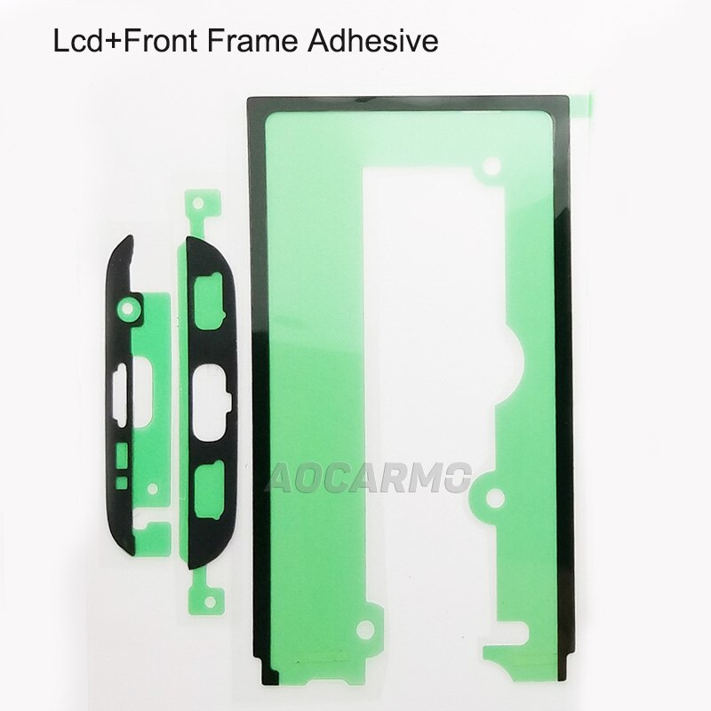 Aocarmo-pantalla LCD + cubierta trasera + batería + pegatina para lente de cámara, cinta adhesiva para Samsung Galaxy S7 Edge GM-G935