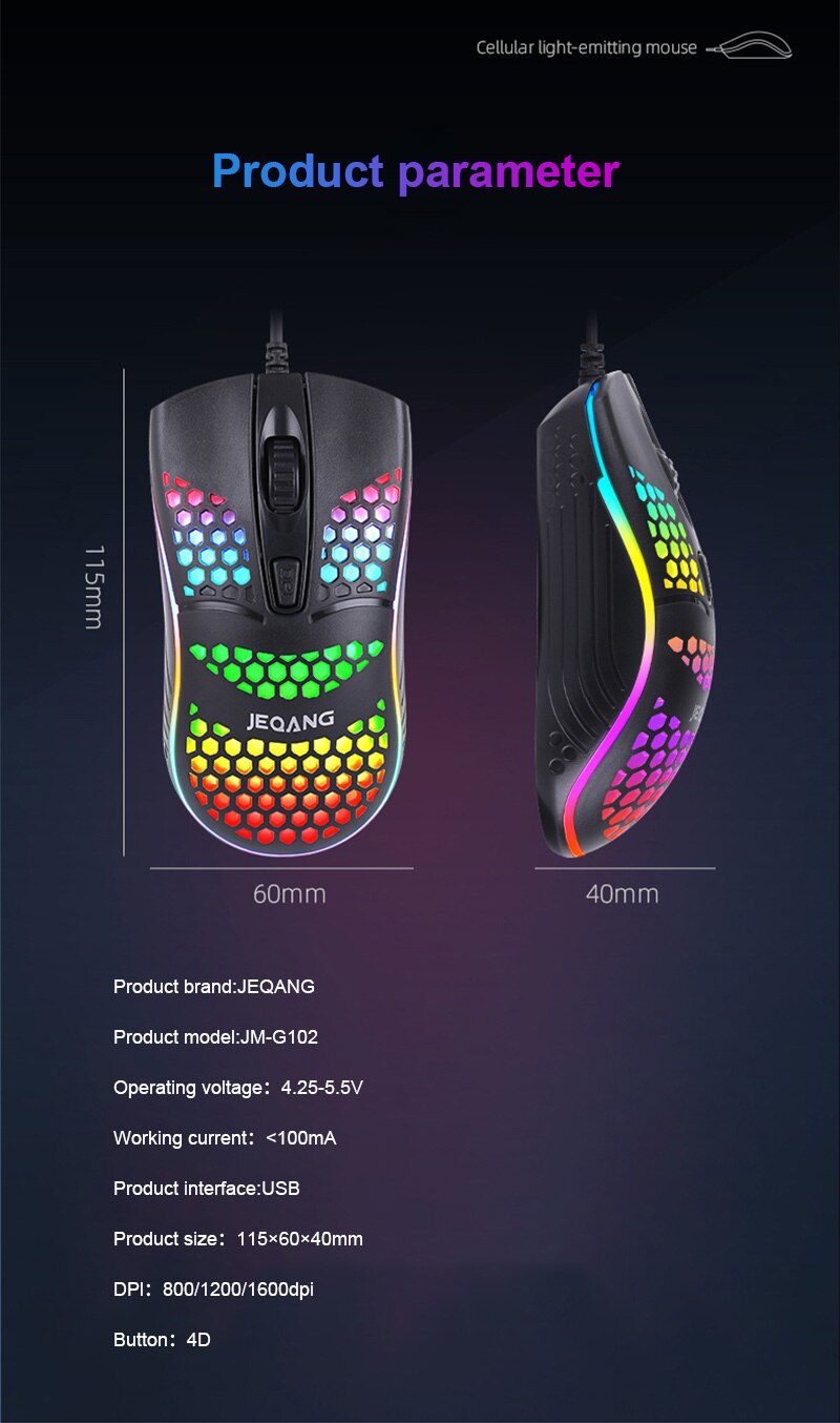 G-102 Hole Hole Hollow Mouse Lightweight Gaming Office Game Peace Game Hole Hole Mouse For Notebook Desktop Computer