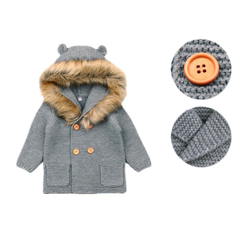 Baby Winter Warm Trui Baby Jongens Meisje Gebreide Vest Cartoon Beer kinderen Lange Mouw Kleding voor 6 m- 24 m Baby