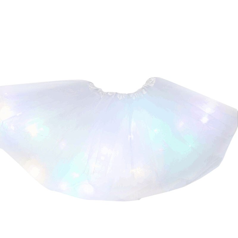 Children's Luminous Half Length Mesh Skirt With LED Lights Flower Sequined Led With Lights Luminous Tutudisheveled Skirt: 01