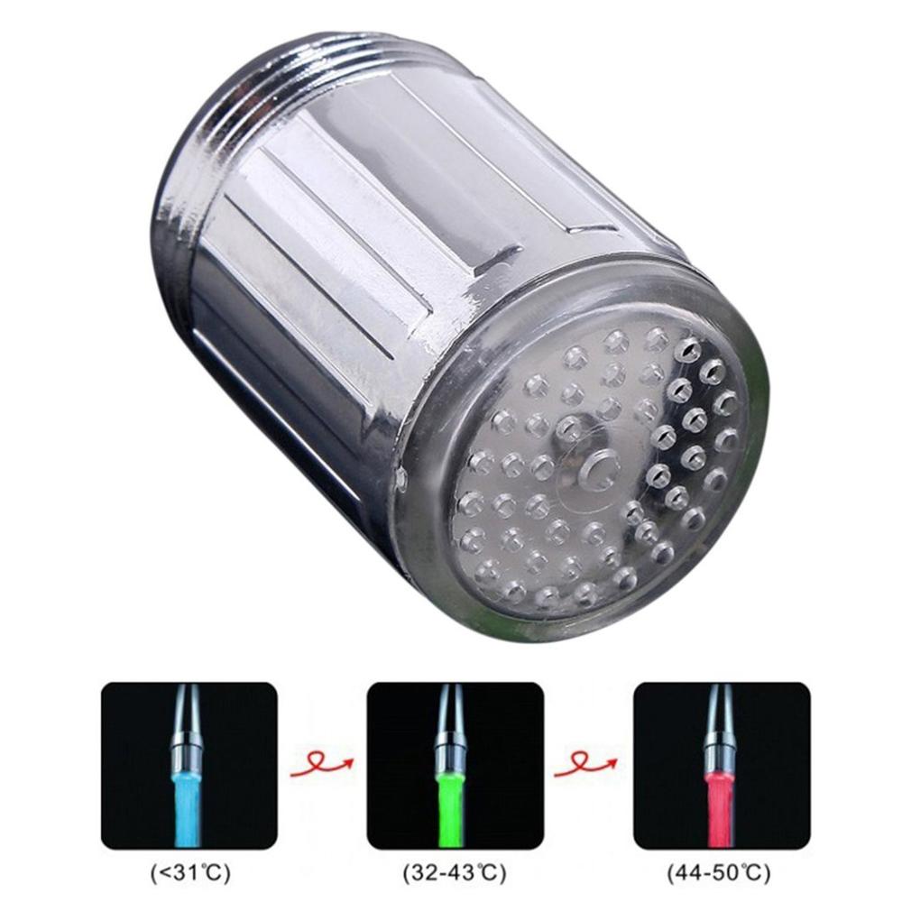 Luminous Light-up LED Water Faucet Shower Tap Basin Water Nozzle Bathroom Kitchen Heater Faucets thermostat Blue 3Color 7 Colors: 3 color