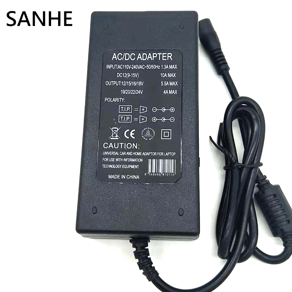 DC 12V/15V/16V/18V/19V/20V/24V 4-5A 96W Laptop AC Universal Power Adapter Charger for ASUS DELL Lenovo Sony Toshiba Laptop