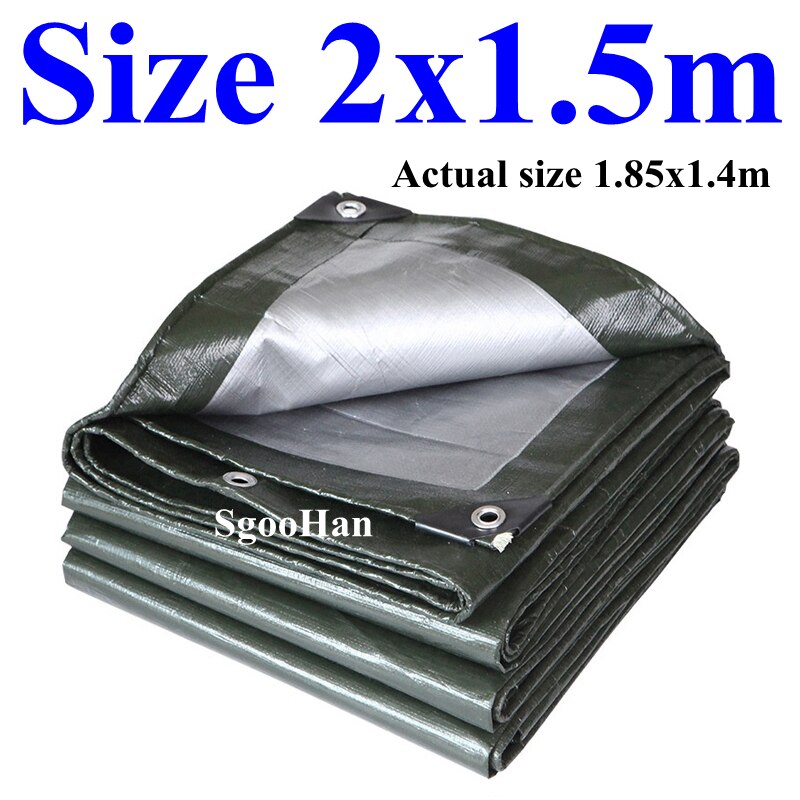 Lona de PE impermeable para jardín, toldo para exteriores, vela de sombra, barco de Camping, camión, dosel de suelo, casa de mascotas, tela impermeable: 2x1.5m