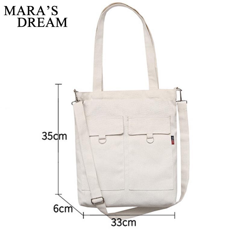 Zachte canvas tas met grote capaciteit, damesboodschappentas, casual hasp damestas met één schouder