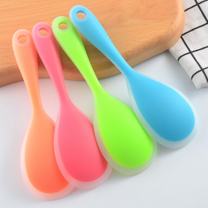 Silicone Rice Spoon Non-stick Silicone Cooking Spoon Anti-scalding Pot Rice High-temperature-resistant Spoon Kitchen Utensil