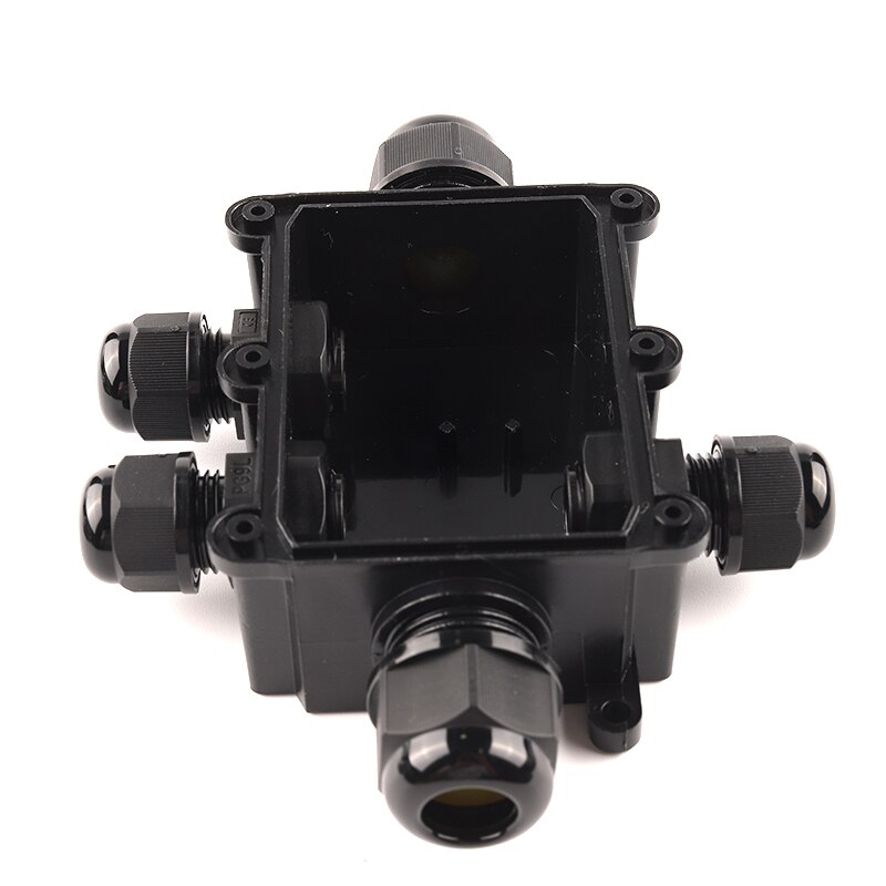 IP68 2/3/4/5/6Way Outdoor Cable Junction Box With Terminal For Electrical Wiring Accessories45A/450V Black Waterproof Enclosure
