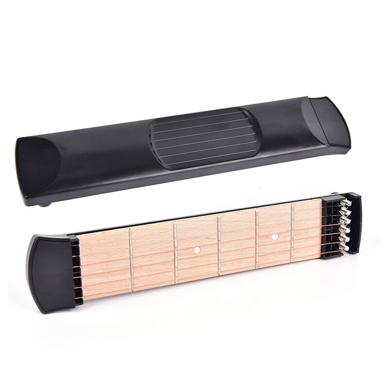 1Pc Mini Gitarre Tragbare Tasche Gitarre Praxis 6 Saiten Gitarre Trainer Gerät Für Anfänger: Ursprünglich Titel