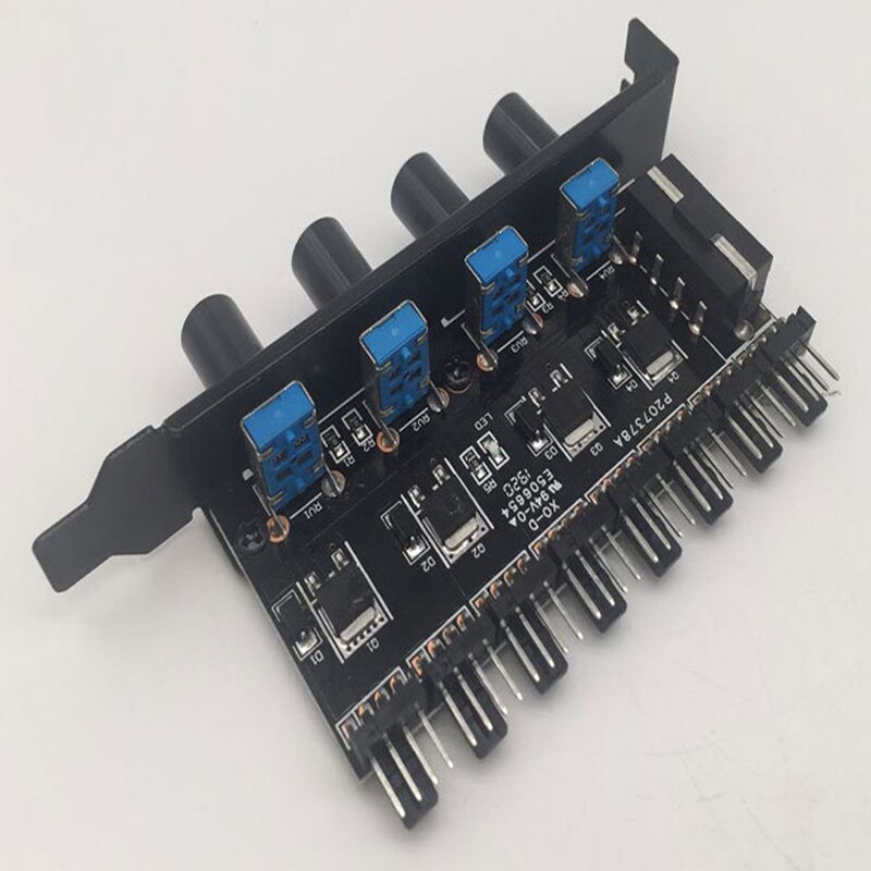 Pc 8 Kanalen Fan Hub 4 Knop Cooling Fan Speed Controller Voor Cpu Case Hdd Vga Pwm Fan Pci Bracket power Door 12V Fan Control