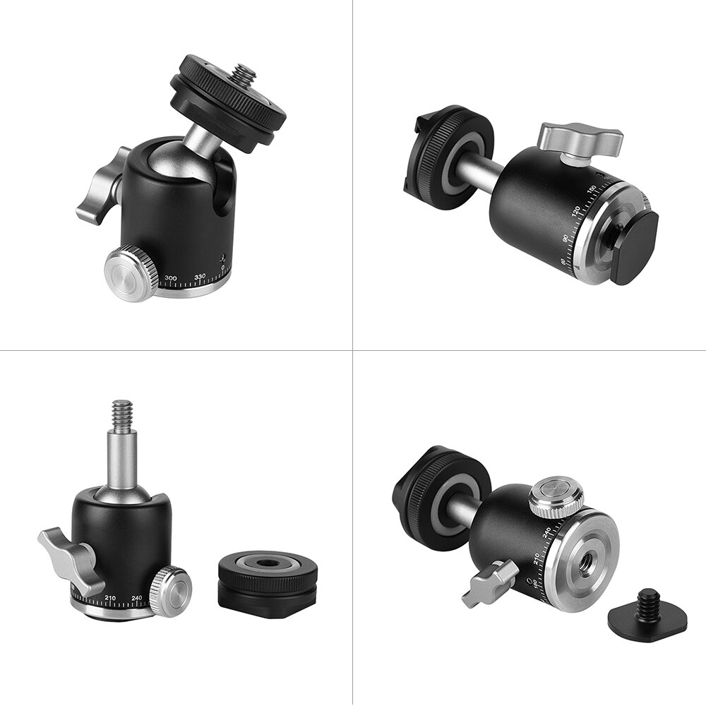 Multi-funktion Mini Kugelkopf Kugelkopf 360 Panorama Kopf + Blitzschuh Basis Montieren 1/4 &quot;Schraube für Kamera DSLR Licht Video Mikrofon