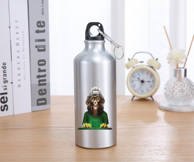 en aluminium paille bouteille d'eau mignon Animal tasse à boire Portable grande capacité pour Sport Camping randonnée tasses de mélange