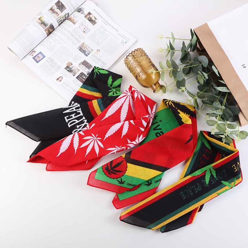 Rasta Style Reggae, foulard carré de poche en coton pour hommes, masque de sport, de cyclisme, bandeau Hip Hop
